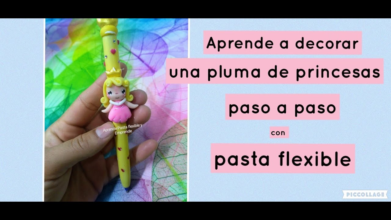 Aprende a decorar plumas de princesas con pasta flexible.