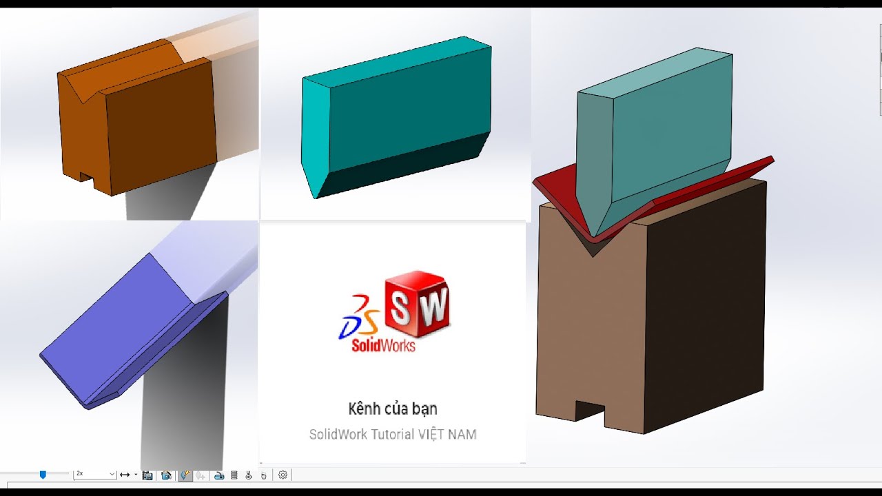 Solidwork 2018 # 43. Design ( Thiết kế và mô phỏng quá trình chấn thép tấm  bằng solidworks 2018 )