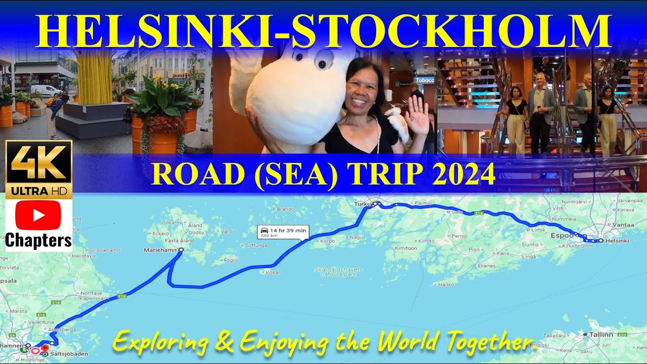 🎥🚘🇫🇮🇸🇪 DASHCAM [4K] HELSINKI to STOCKHOLM (Turku & Baltic Princess) Saltsjöbaden | with Chapters