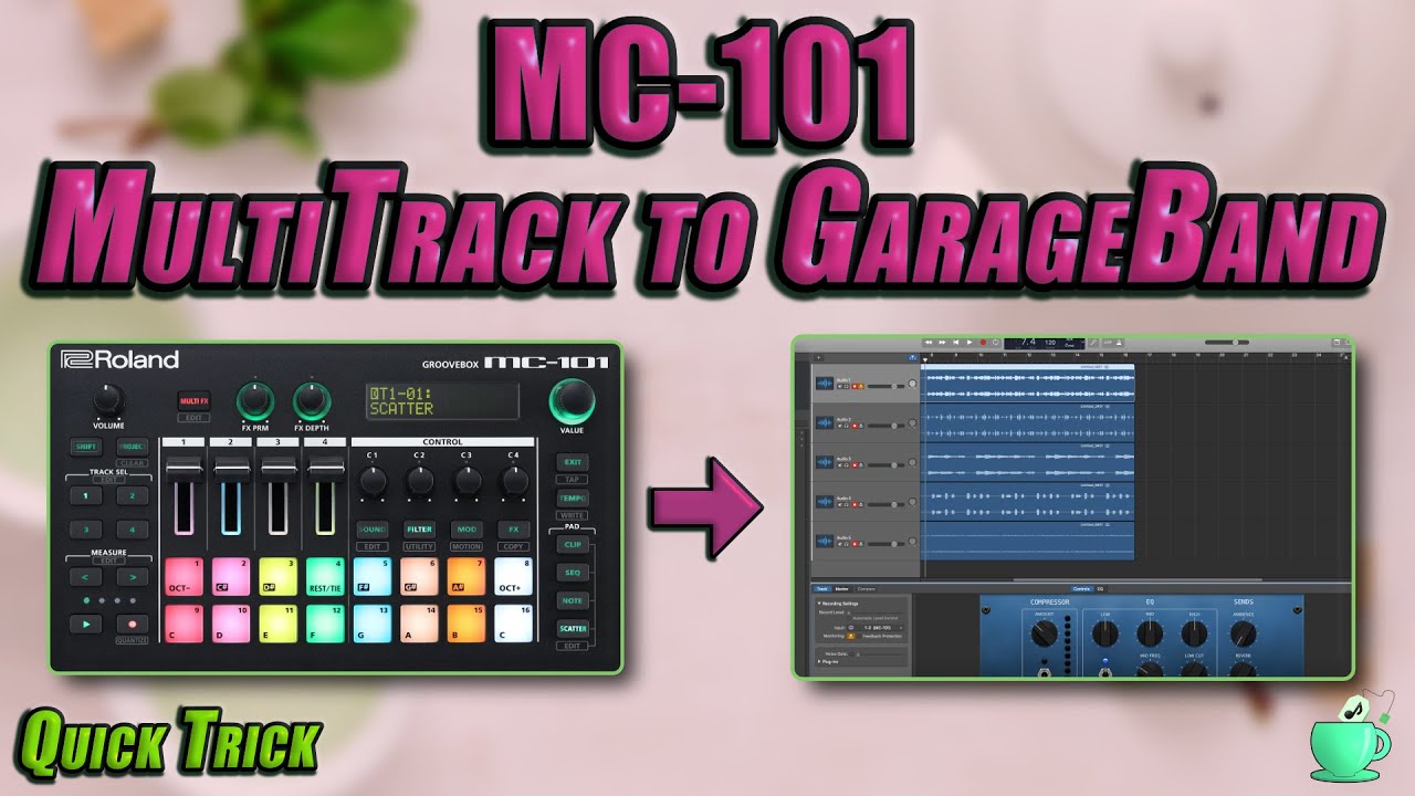 Roland MC-101 : Multi Track to GarageBand // Logic is similar!