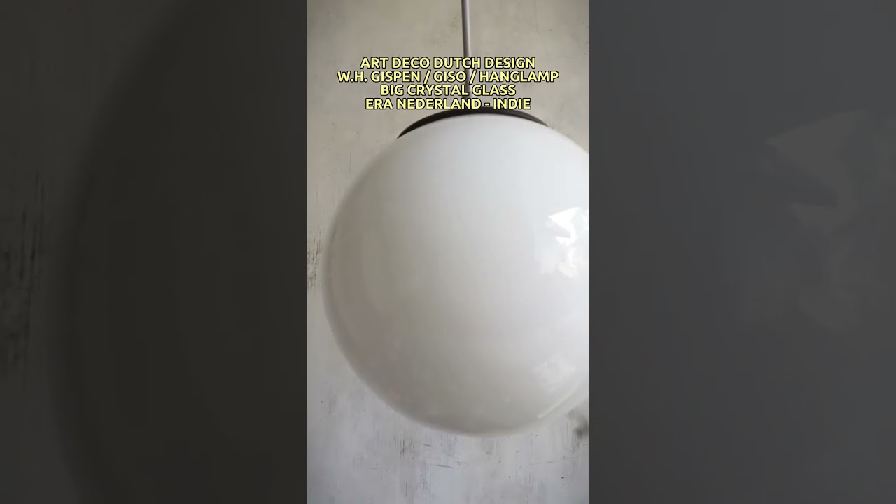 ART DECO DUTCH DESIGN W.H.GISPEN / GISO / HANGLAMP BIG CRYSTAL GLASS NED-INDIE / LAMPU GANTUNG ANTIK