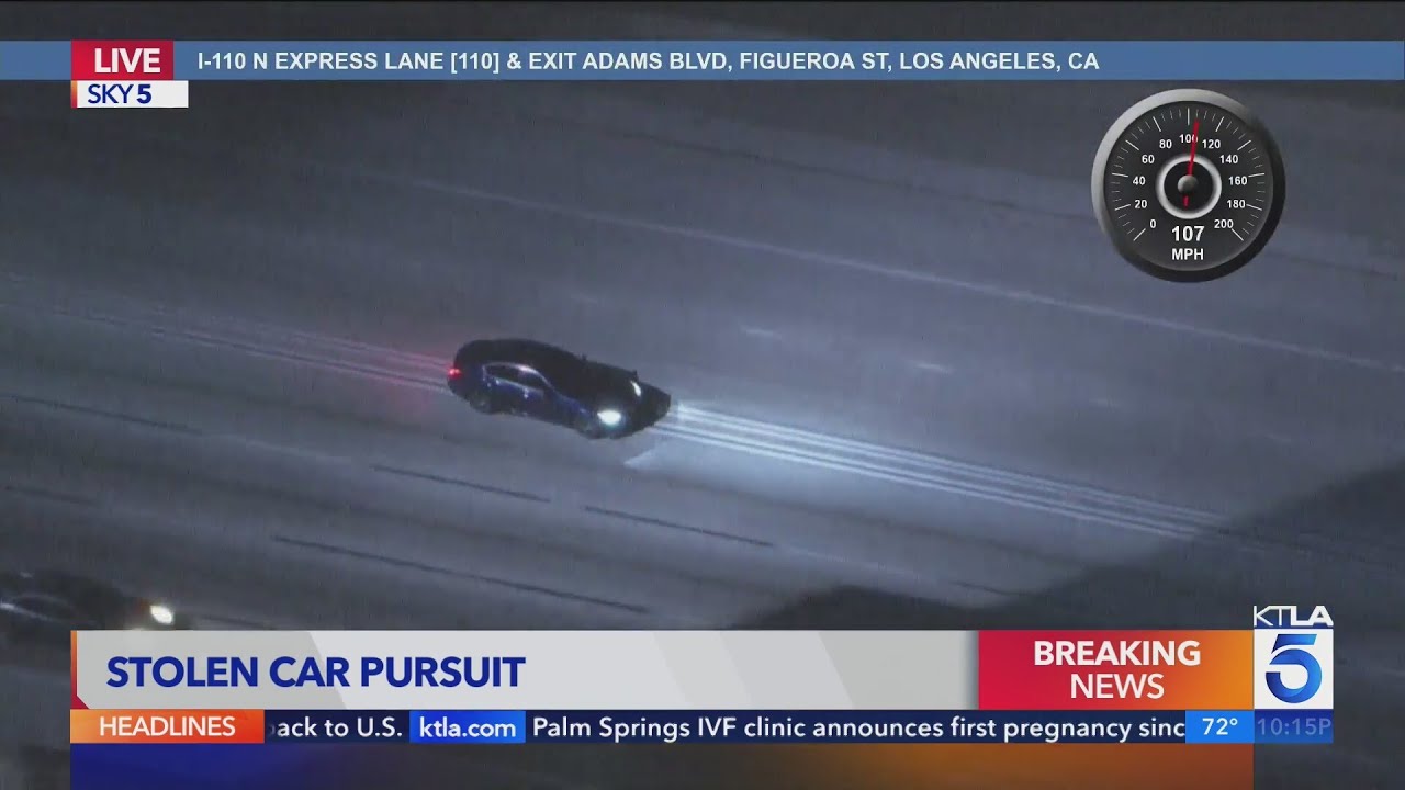 Police chase high-speed suspect in stolen car in L.A | Los Angeles Car Chases