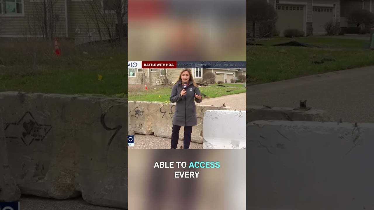 Neighborhood Feud: Concrete Barriers Block Street & Real Estate! #shorts