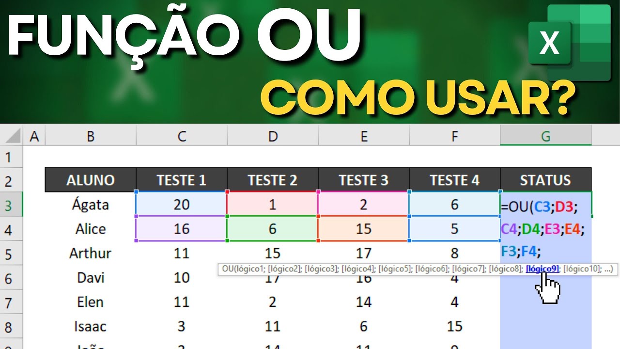 Função OU no Excel | Como usar função de lógica