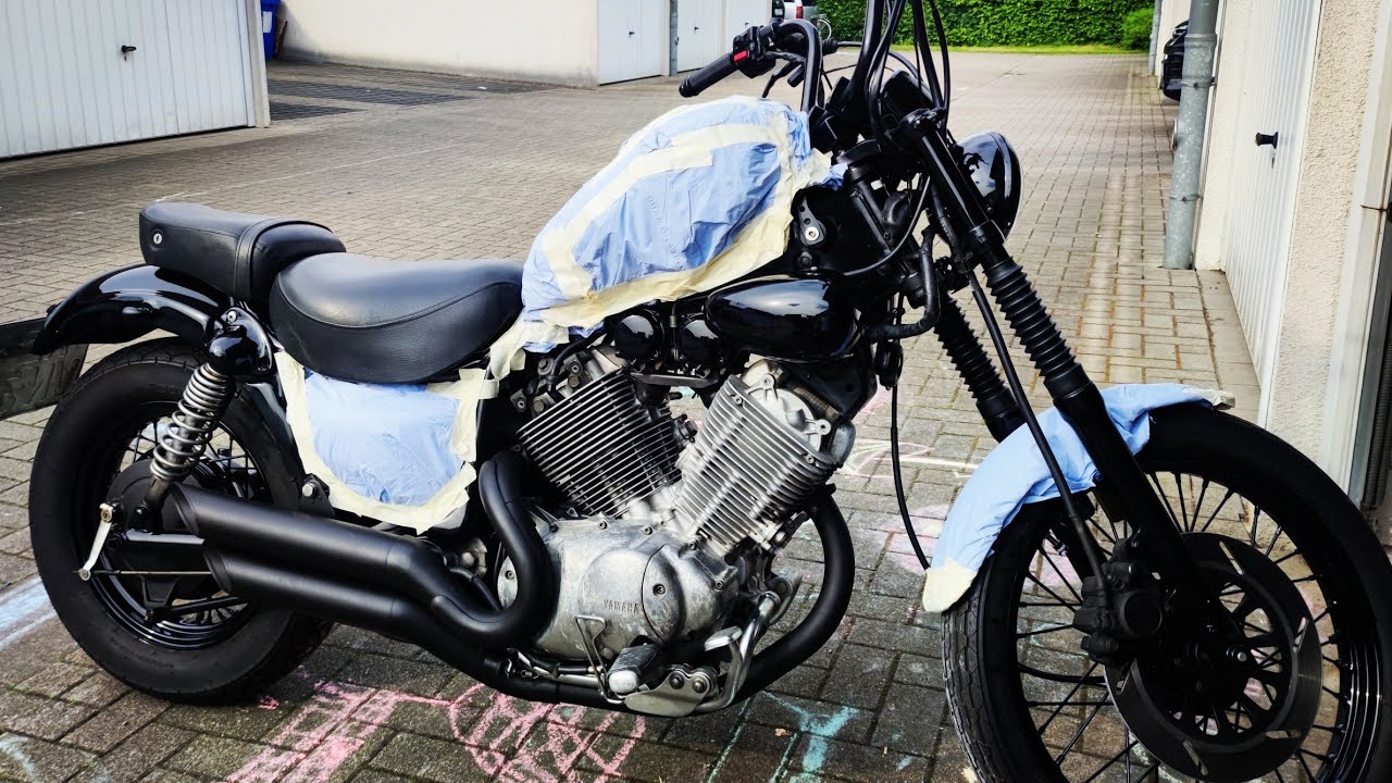 Yamaha Virago 535 Umbau Serie Folge 14  ,Auspuff ,Benzinpumpe  ,Starten!!!