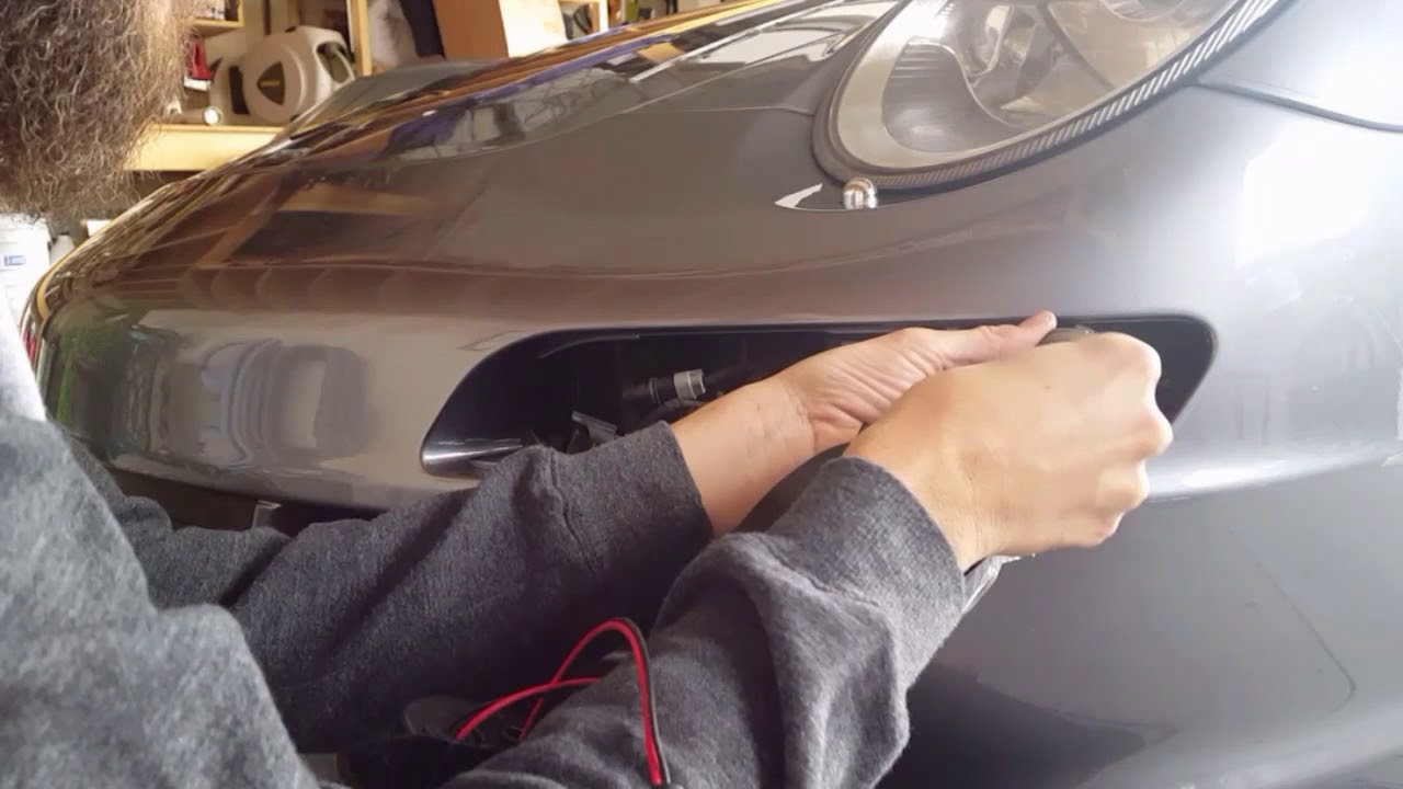 Installing LED fog lights, day time running lights on a Porsche 911 997