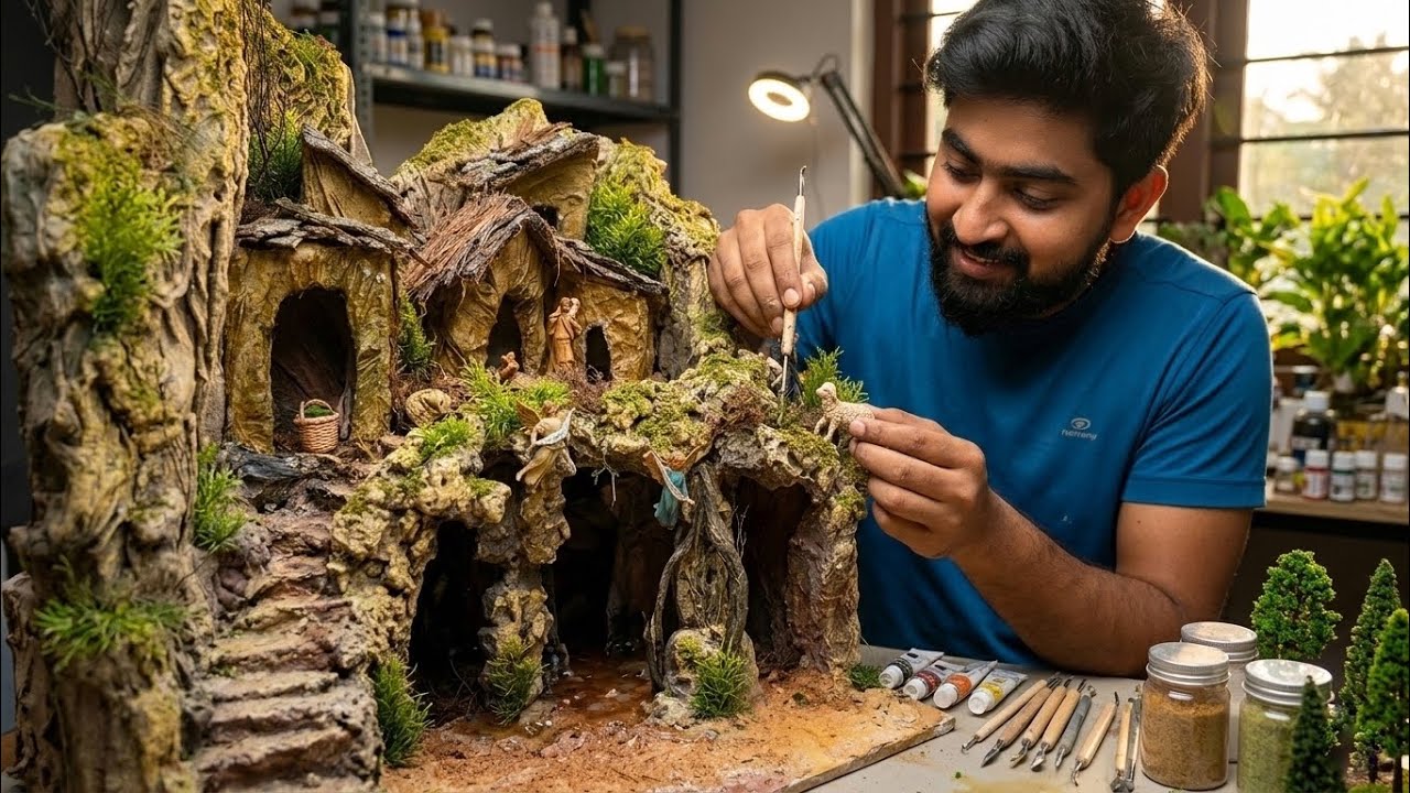 Christmas crib made with waste materials #christmas #nativity #art #josephism