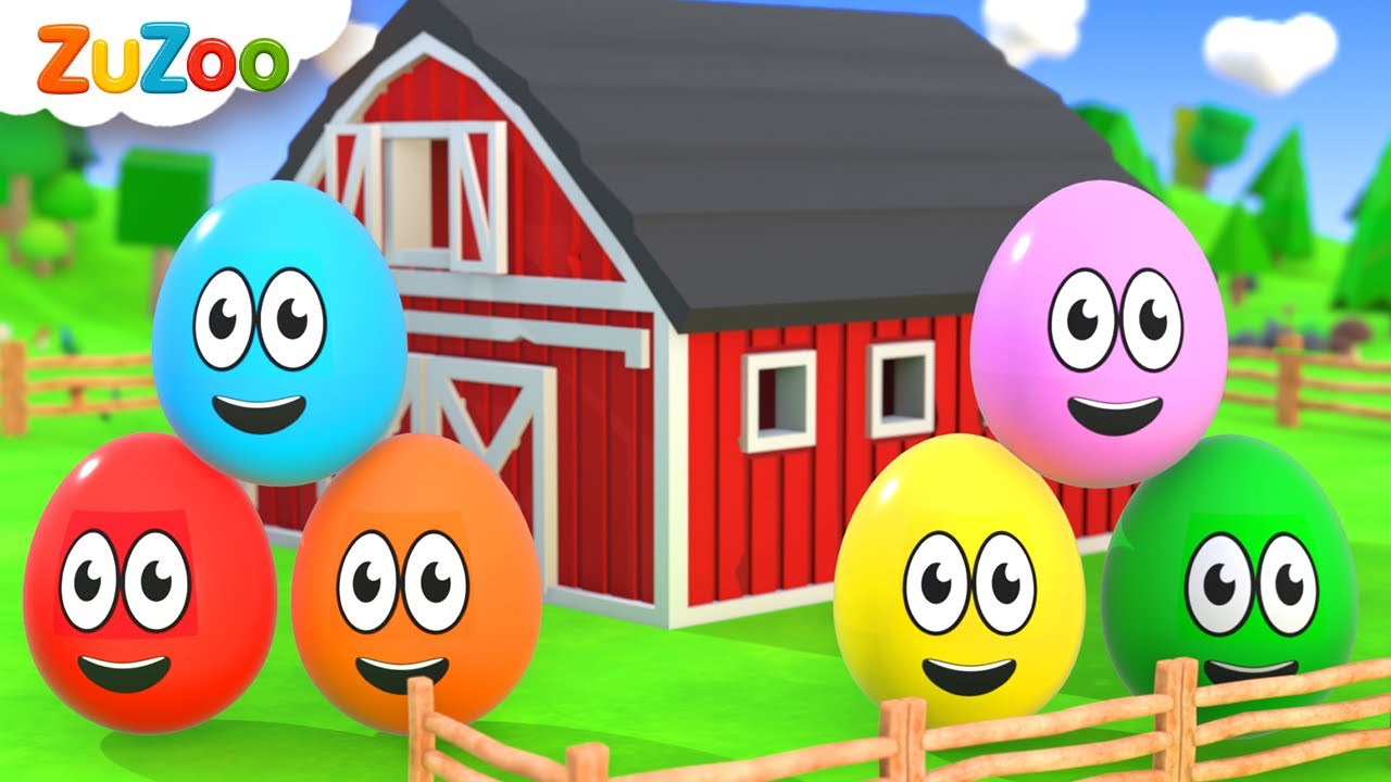 रंग और गिनती सीखने का गाना | फ़ार्म पर रंग- | Colorful Eggs on the Farm | ZuZoo Hindi Rhymes