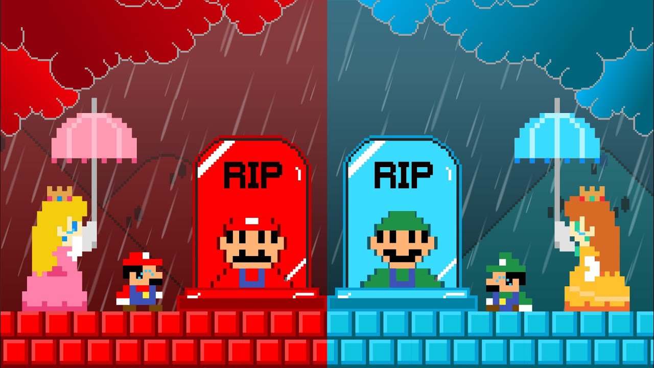 R.I.P Mario and Luigi with HOT vs COLD Challenge in Super Mario Bros.