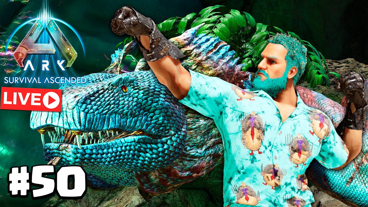 DOMANDO DINOS COLORIDOS E CONSTRUINDO - LIVE - ARK: SURVIVAL ASCENDED - THE ISLAND  #50