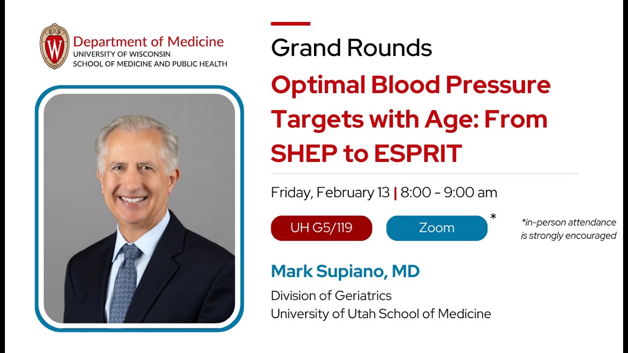 2/13/26 - Optimal Blood Pressure Targets with Age: From SHEP to ESPRIT