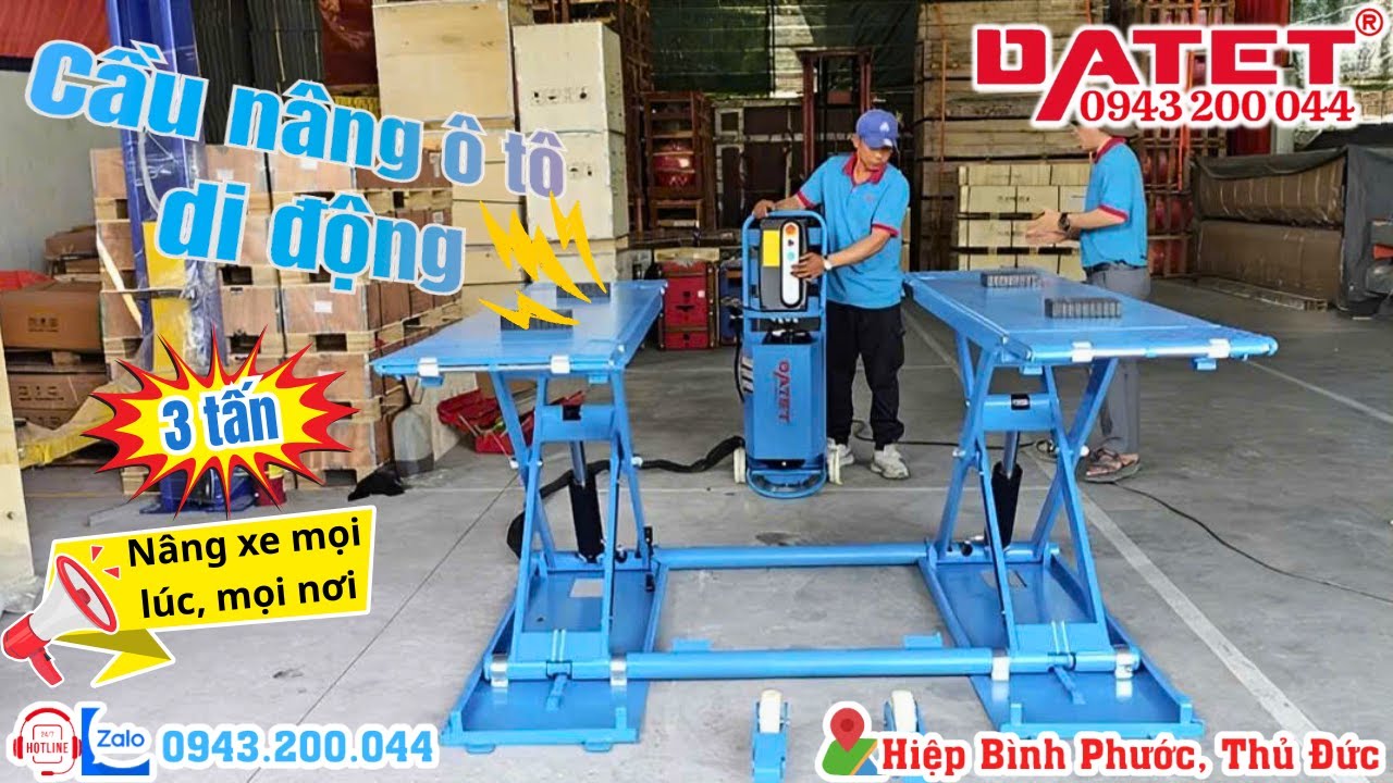 Hướng dẫn lắp đặt, sử dụng cầu nâng bụng Ô tô 3 tấn di động nâng xe mọi nơi tại #thietbiotodactin