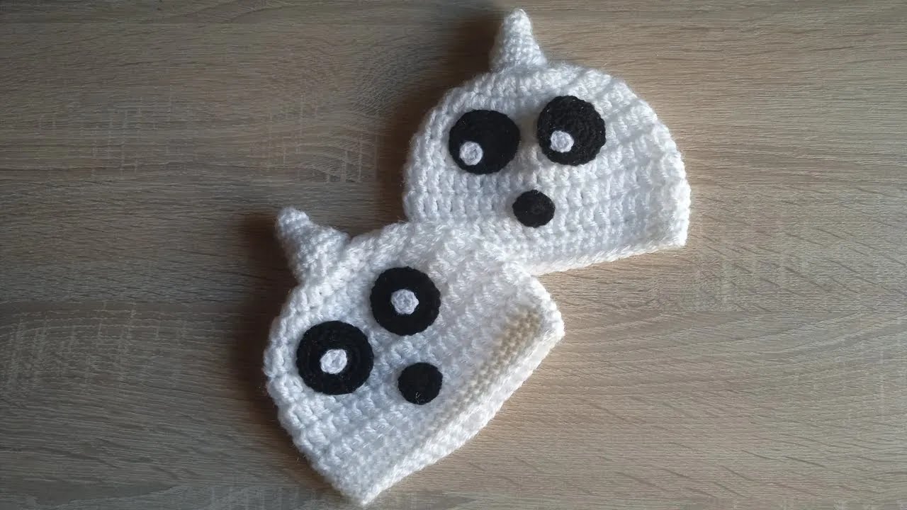Gorro Fantasma en Crochet disfraz de Halloween para bebés - Tutorial paso a paso ganchillo