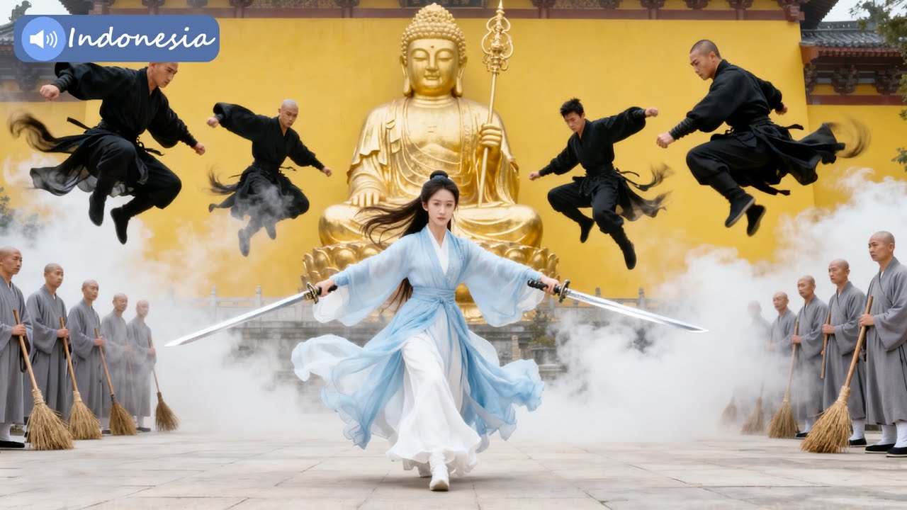 Sang jelita dengan jurus dua pedang mengalahkan biksu Tibet dan lima master!