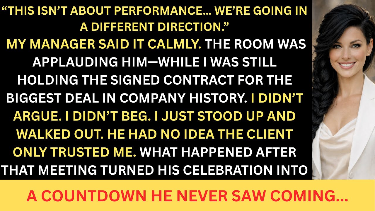 MY MANAGER FIRED ME AFTER CLOSING THE BIGGEST DEAL, I WALKED OUT WITH THE CLIENT AND THE TIMELINE