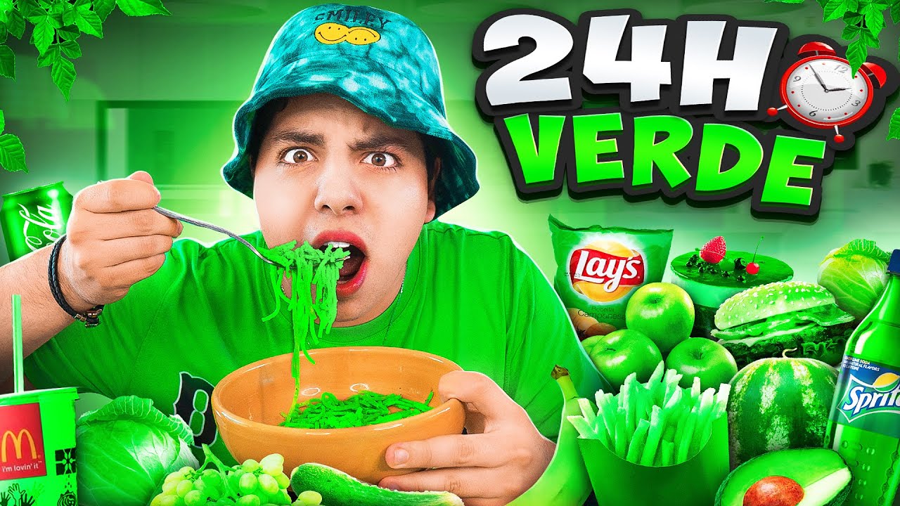 24 HORAS EN UN MUNDO VERDE 🔥🍀 *reto extremo* | El Tío Néstor 💎