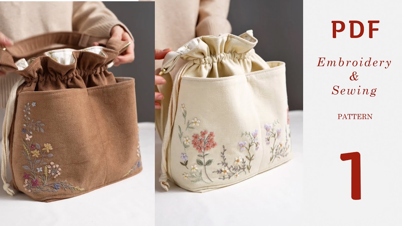 Velvet Umi Bag tutorial - Part 1 - embroidery