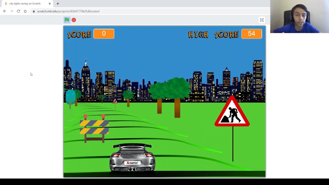 Game #32. Part 2. How to Create a Car Racing Game On Scratch | Simulates 3D game | Coding Tutorial