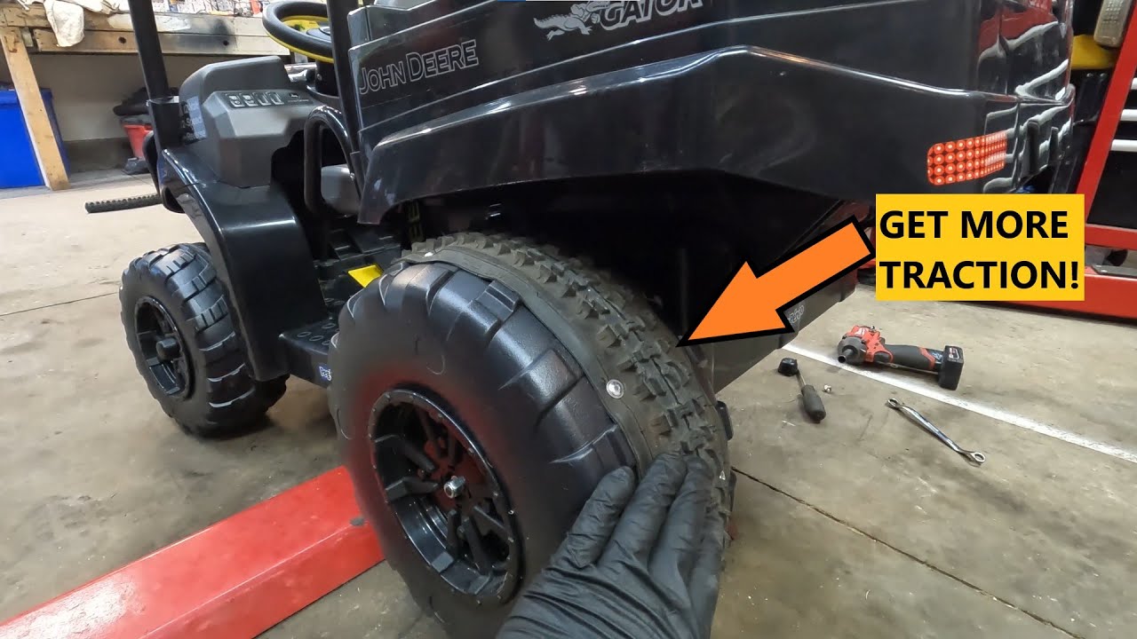 Peg Perego and Power Wheels Traction Mod. - John Deere Gator - No more Spinning Tires - DIY