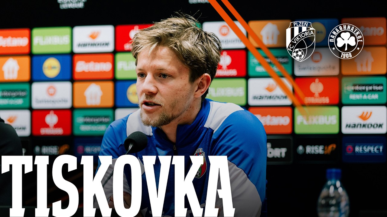 TISKOVÁ KONFERENCE: Martin Hyský a Lukáš Červ před zápasem proti Panathinaikos