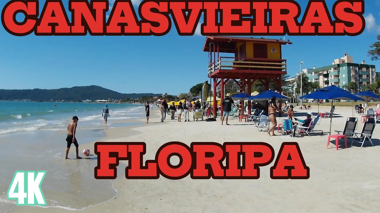 4K DOMINGO na bonita PRAIA DE CANASVIEIRAS em FLORIPA com dia de sol e calor. #praia #beach #floripa