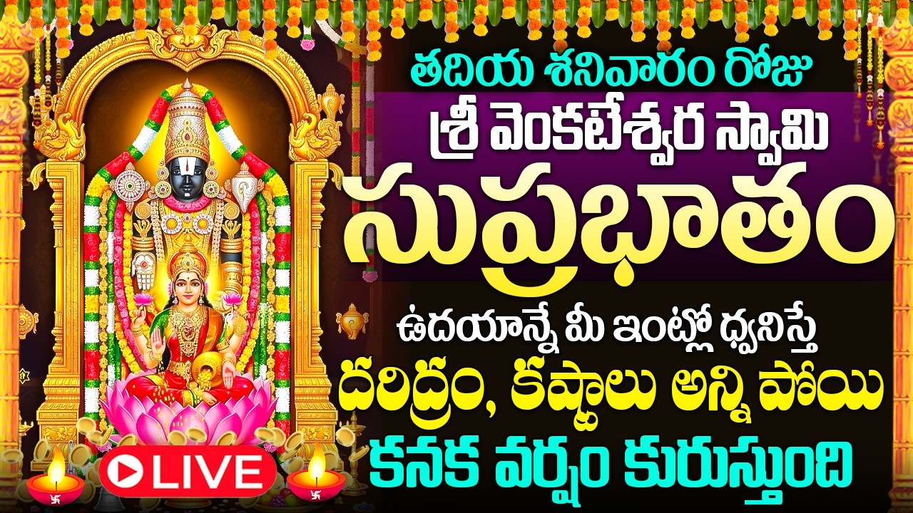🙏🔔LIVE: శనివారం ఉదయాన్నే వెంకటేశ్వరసుప్రభాతం విన్నారంటే అఖండఐశ్వర్యం కలుగుతుంది #venkateswaraswamy