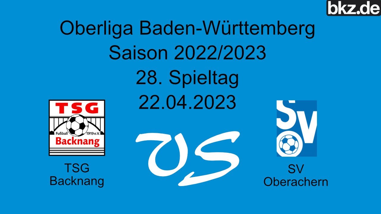 Fußball-Oberliga: TSG Backnang - SV Oberachern