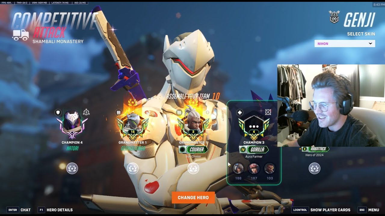 Overwatch 2 Rank 1 Genji Georgelion Popped Off As Genji - 36 Elims -