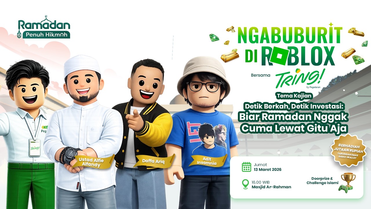 🔴 [LIVE] - Ngabuburit di Roblox Bersama TRING! Pegadaian : Detik Berkah, Detik Investasi