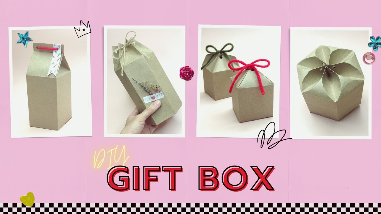 4 วิธีทำกล่องของขวัญ/กล่องบรรจุภัณฑ์แบบง่ายๆ 🎁:   DIY 4 Paper Gift Box Packaging