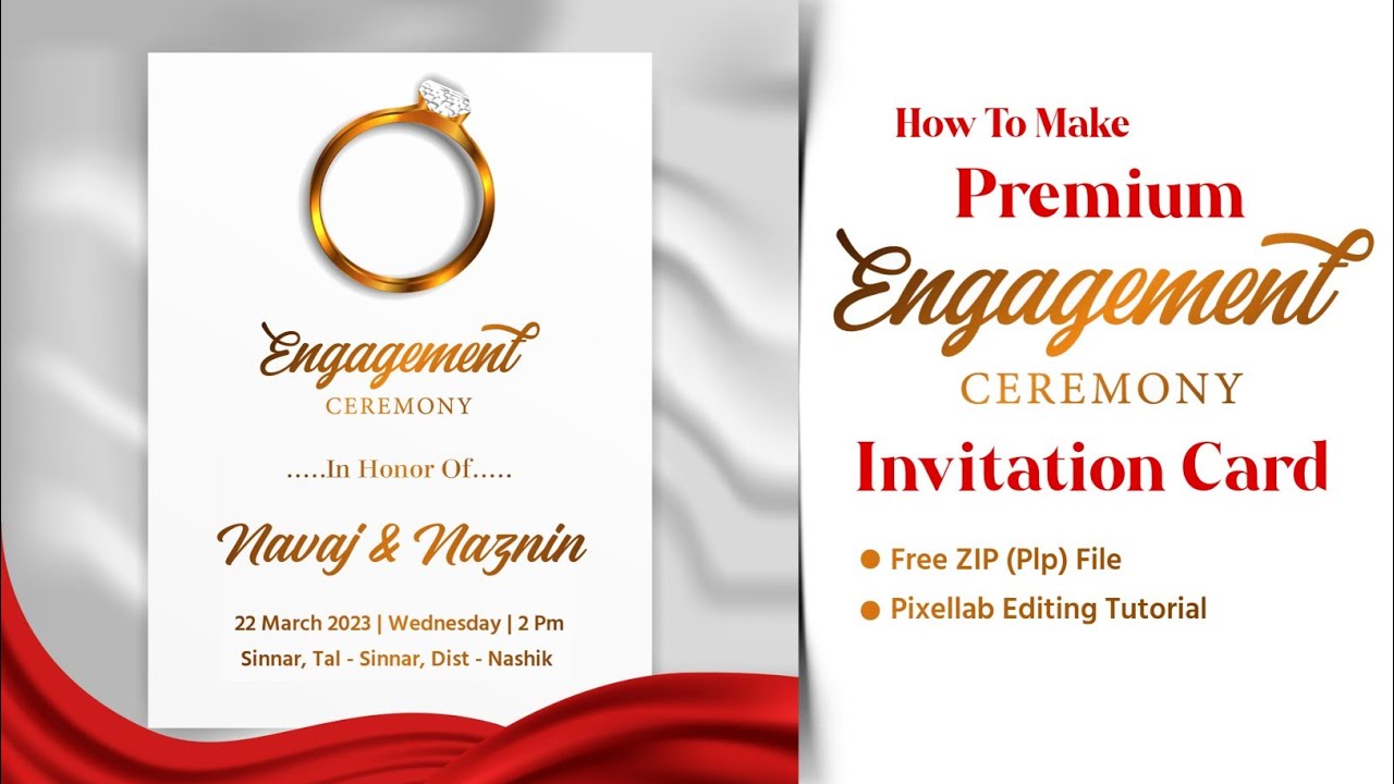 How To Make Engagement Invitation Card | Engagement Invitation Card Editing 2023 | Invitation Card