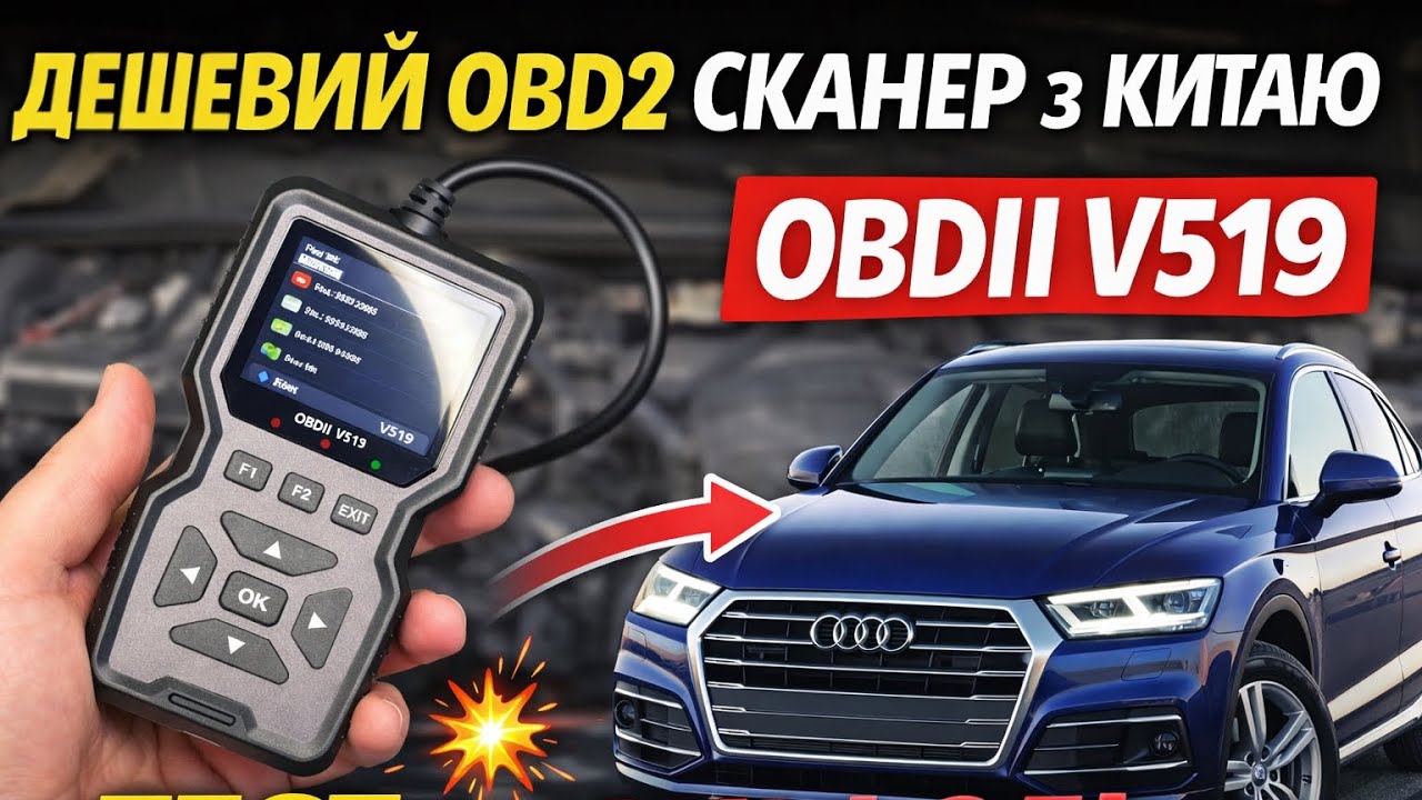 ДЕШЕВИЙ OBD2 СКАНЕР З КИТАЮ OBDII V519 ПЕРЕВІРИВ НА AUDI Q5! ЧИ ВАРТО КУПУВАТИ?