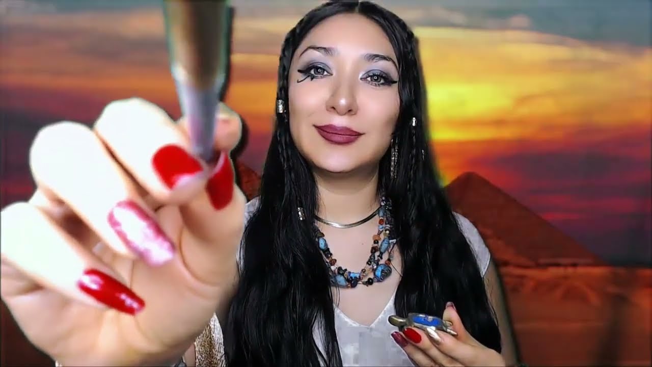 ASMR REINA EGIPCIA TE CONSCIENTE  💆‍♀️💕 ASMR en ESPAÑOL #makeup #skincare #relax #softspoken