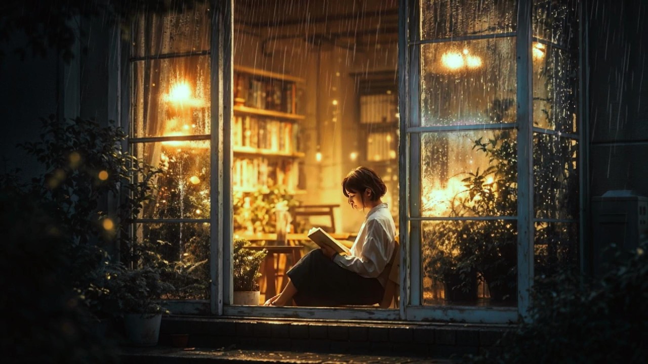 Night Reading by the Window 🌧️📖 | Cozy Lofi Hiphop & Soft Rain (Live)