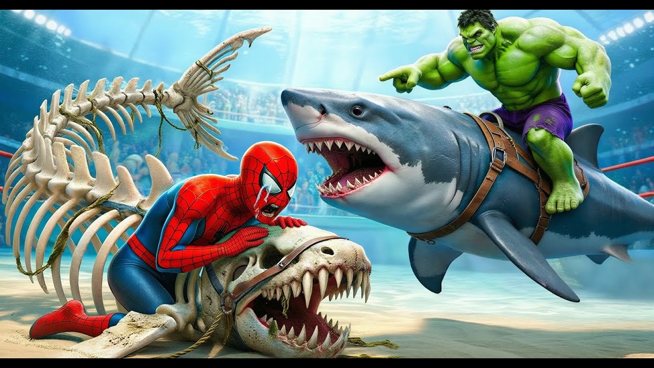 🦈🕷️ SPIDERMAN Wins The Magic Giant MEGALODON Shark Racing Championship – Epic Racing Challenge