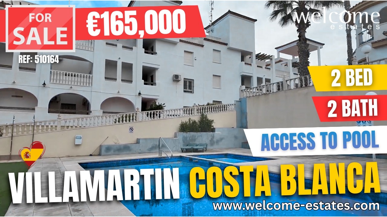 FOR SALE AT JUST €165.000 👀 APARTMENT VILLAMARTIN | 2 BED, 2 BATH, POOL, SOLARIUM! 🇪🇸