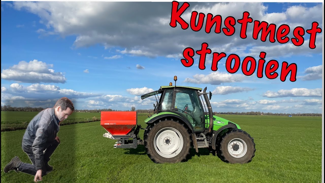 De kunstmeststrooier afstellen en kunstmest strooien