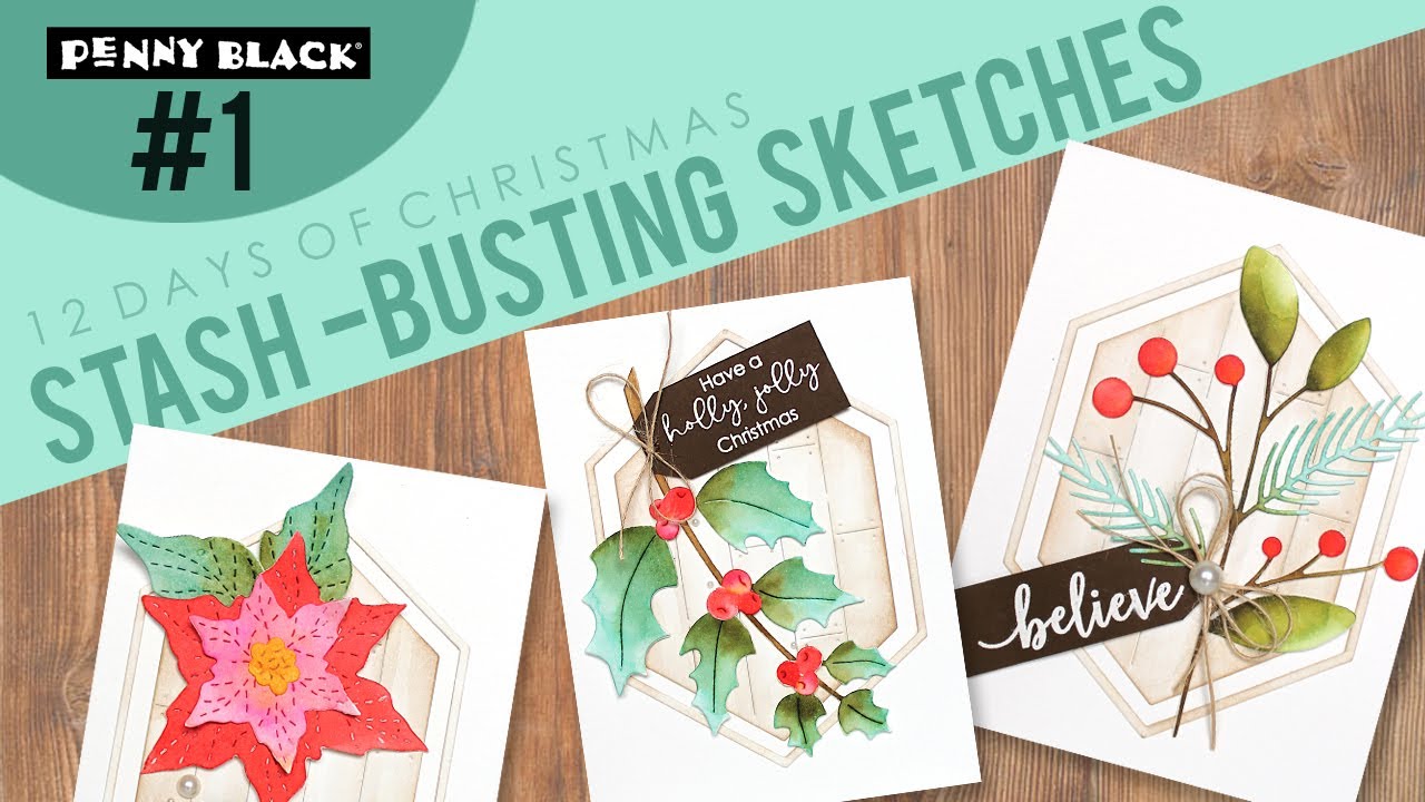 Stash-Busting Sketches | #1 Shiplap Background | 12 Days of Christmas Cardmaking