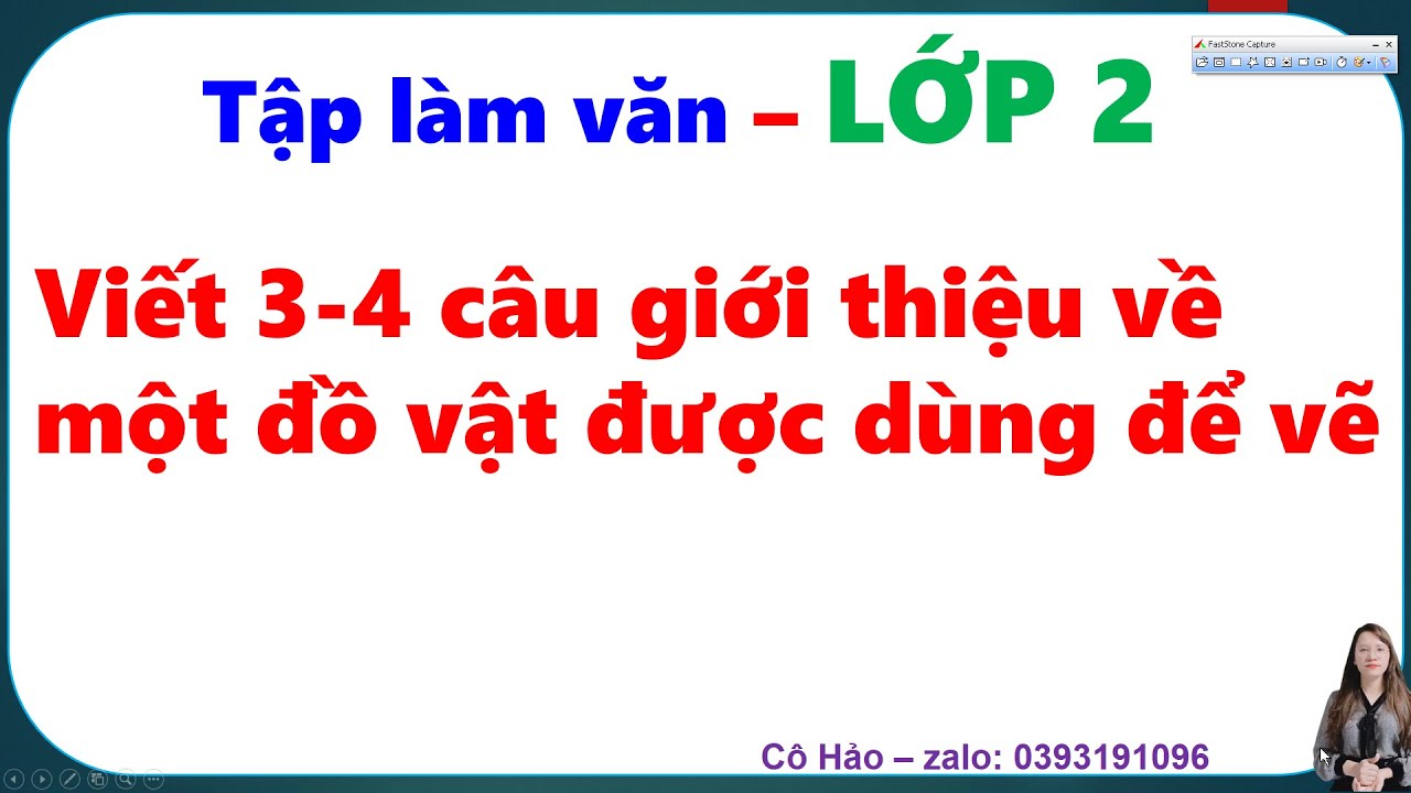 Viết 3 4 câu giới thiệu một đồ vật được dùng để vẽ- Lớp 2