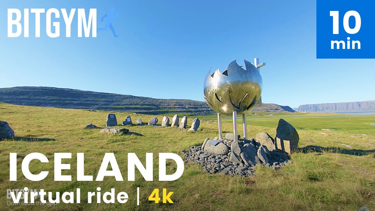 Westfjords, Iceland - 10 minute cardio warmup ride (Download BitGym App for cardio motivation)