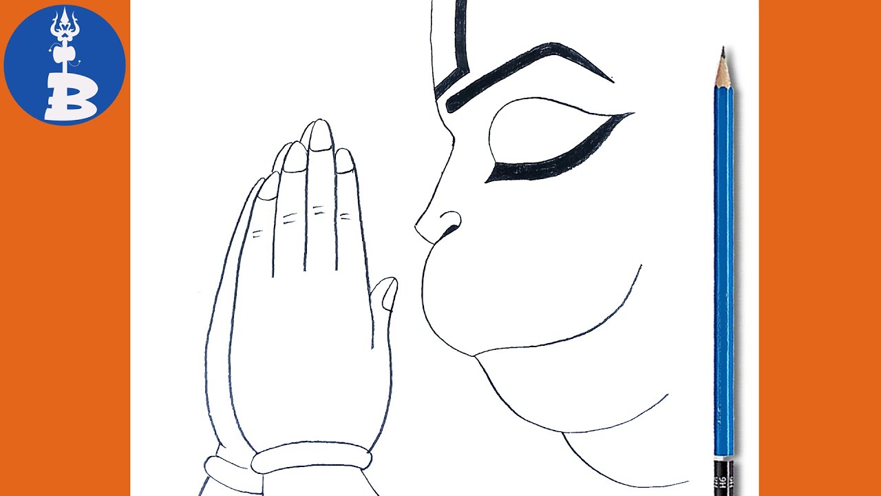 Bajrangbali Drawing _ Easy Hanuman Ji Drawing _ Shree Hanuman Chalisa _  God Drawing