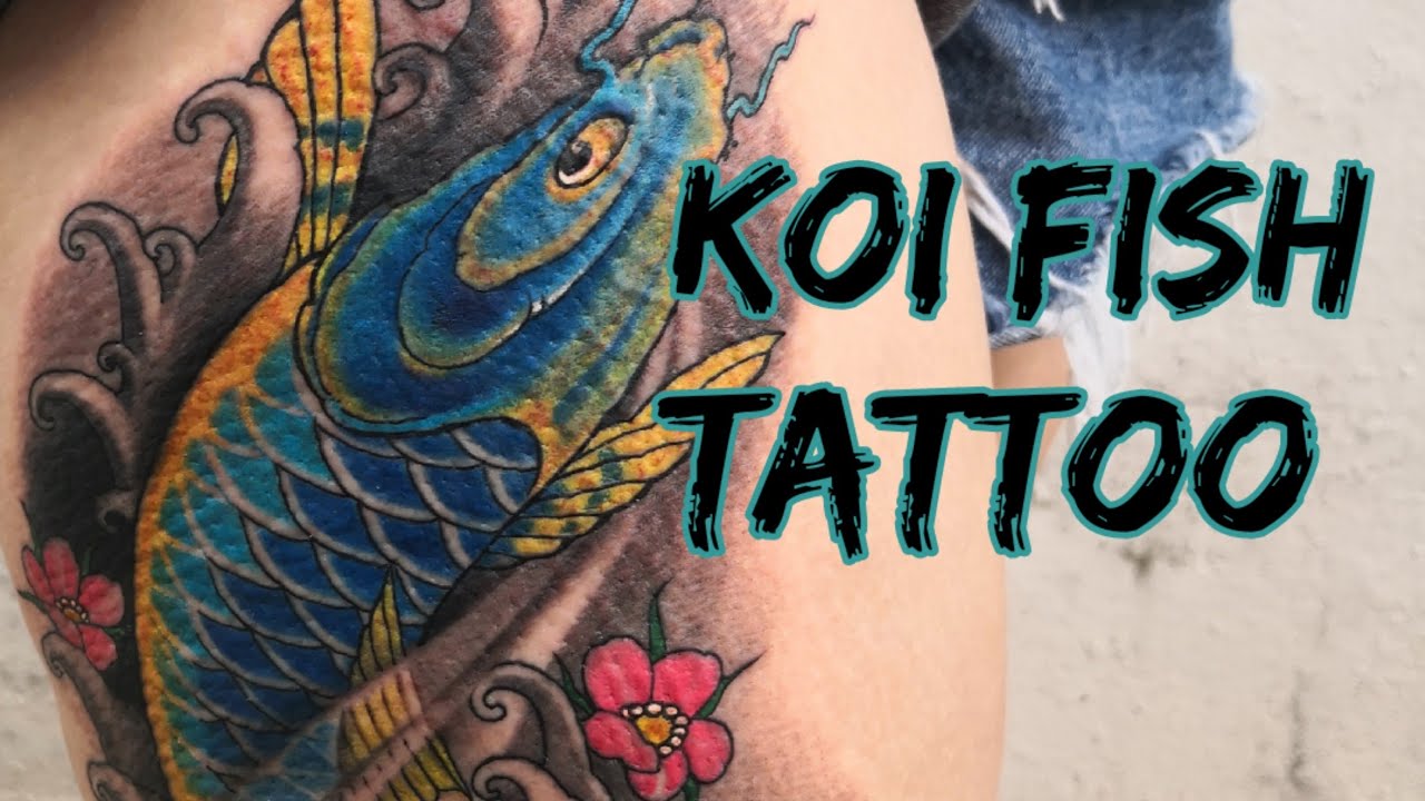 Timelapse Color koi fish tattoo #koifishtattoo  #tattoowith#25M#9M#5RL #colorkoifishtattoo