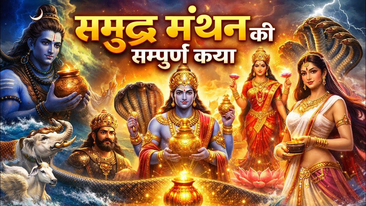 समुद्र मंथन की सम्पूर्ण कथा | Samudra Manthan Story in Hindi  अमृत से लेकर नीलकंठ तक #SamudraManthan
