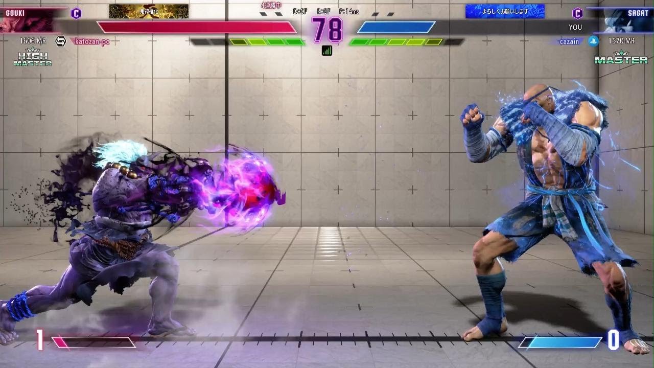 20260310カジュアル(サガット)　入れ替え阻止の投げ抜け、遅らせグラ出せてない。原人対空遅い。