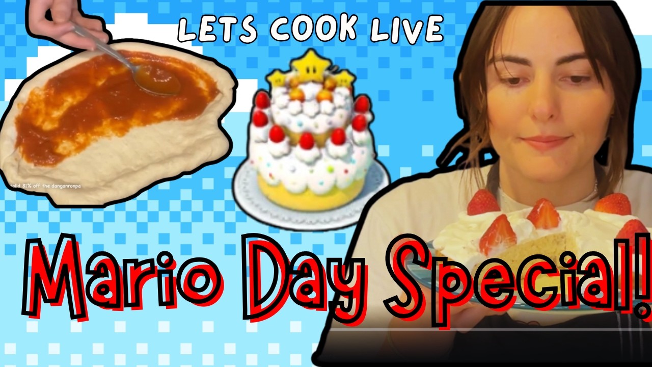 I Made a Mario Day Feast 🍄 Pizza Night, Toadstools & Princess Peach Cake VOD