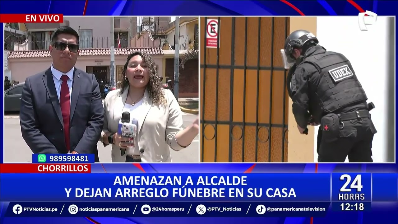 Alcalde de Chorrillos en la mira de los criminales: dejan arreglo fúnebre en la puerta de su casa