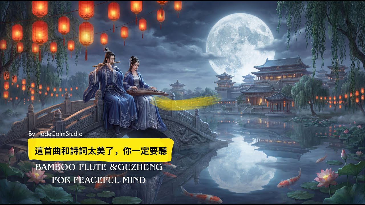 Bamboo flute &Guzheng for Peaceful Mind✨| 這首曲和诗詞太美了你一定要聽！#deepsleep #relaxingmusic  #@JadeCalmStudio