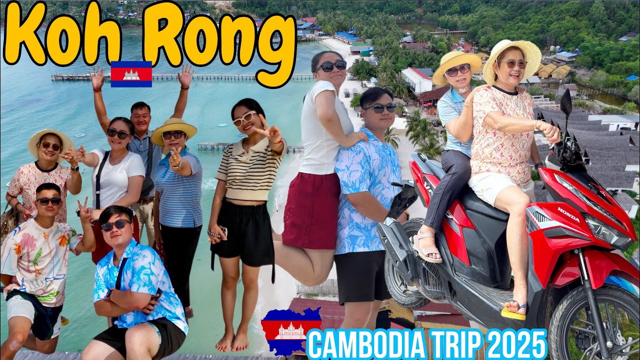 តោះៗ!! ជិះម៉ូតូដេីរលេងនៅកោះរ៉ុង | Riding Motorcycle Around Koh Rong | (4K) 🇰🇭