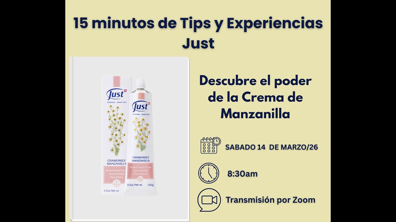 Crema de Manzanilla JUST - 14 de marzo de 2026