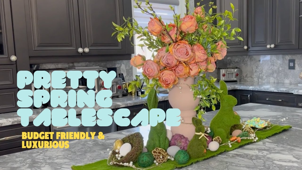 Spring/Easter Inspired Kitchen Tablescape #decor #spring #cute  #home #decor #subscribe  #flowers